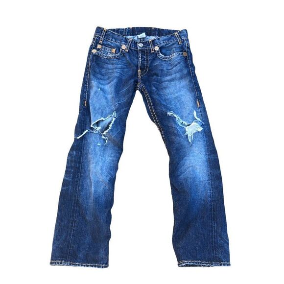 TRUE Religion Jeans Size 33 LOGAN SUPER T Blue - Picture 3 of 10